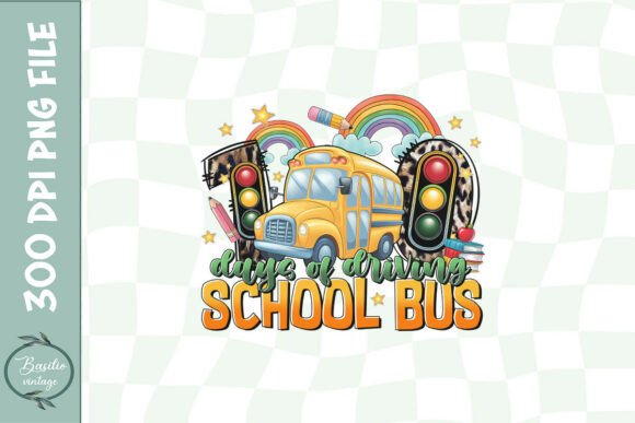 100 Days School Bus PNG: Graphics for Crafts