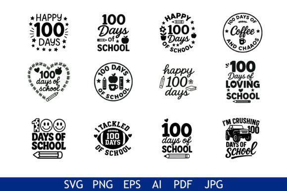 100 Days School Graphics for Crafts