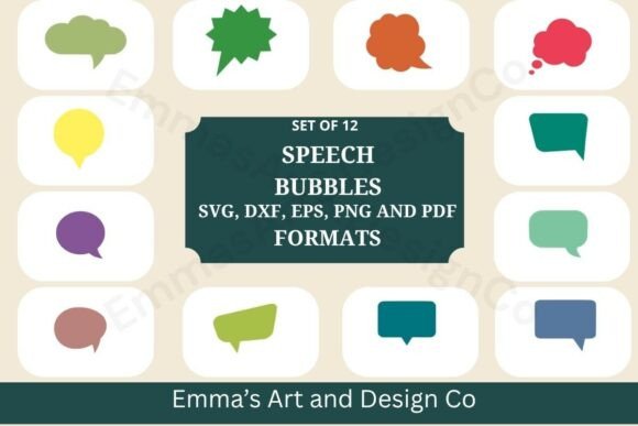 12 Speech Bubbles SVG: Graphics for Crafts