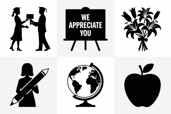 Appreciation Teacher Icons: Graphics for Crafts