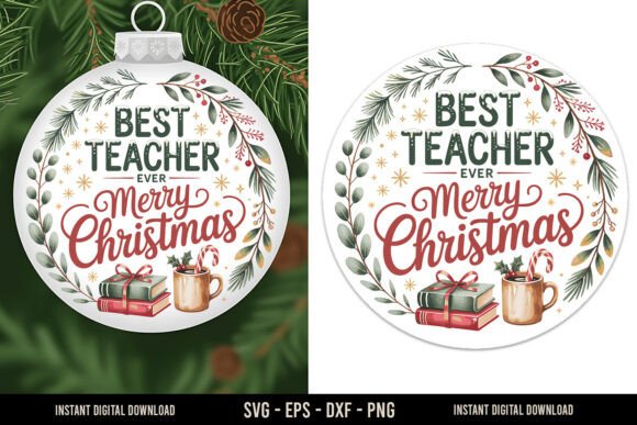 Best Teacher Ever Christmas Graphics for Crafts