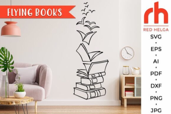 Flying Books SVG & Crafts Graphics Review