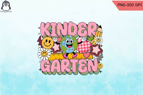 Groovy Retro Kindergarten Teacher PNG Review