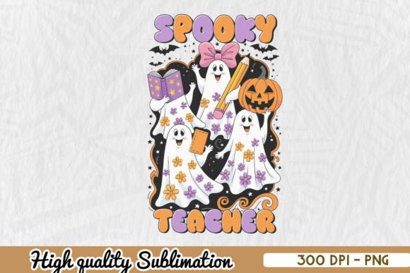 Halloween Spooky Teacher PNG for Crafts & Graphics