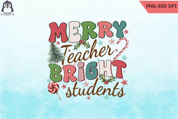 Merry Teacher Christmas Graphics for Crafts