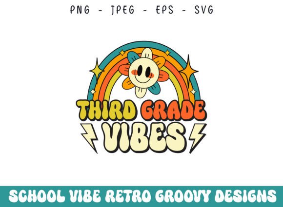 Retro Groovy Graphics for Crafts & School Vibes
