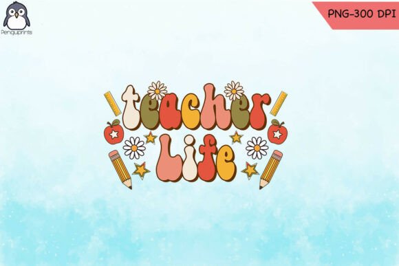 Retro Groovy Teacher Graphics for Crafts