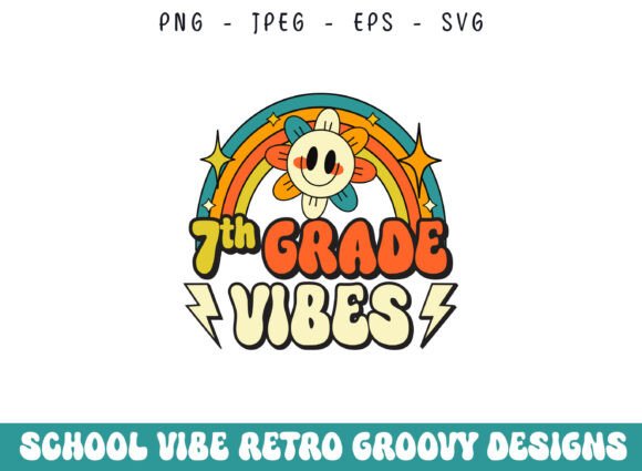 Seventh Grade Retro Groovy Graphics for Crafts