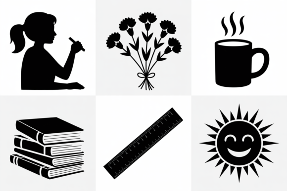 Student Teacher School Icons: Graphics for Crafts