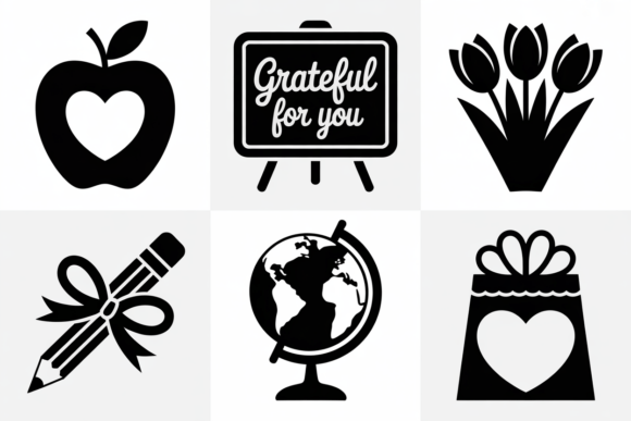 Teacher Appreciation Icons Graphics for Crafts