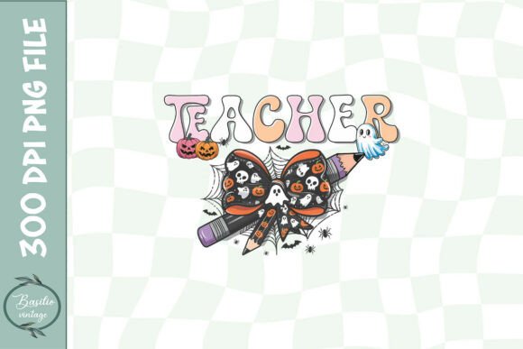 Teacher Halloween Coquette Bow Graphics & Crafts