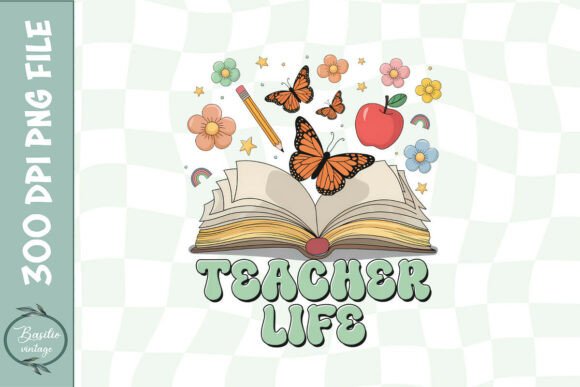 Teacher Life Floral PNG for Crafts & Graphics