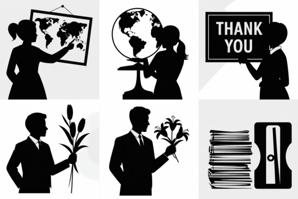 Teacher Silhouette Graphics for Crafts