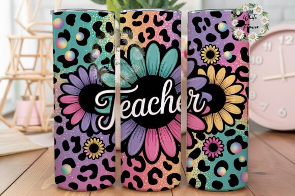 Teacher Sunflower Glitter 20oz Tumbler Graphics & Crafts